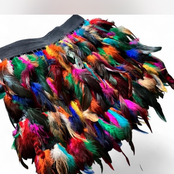 Colorful Feathered Women's Skirt - Picture 2 of 6
